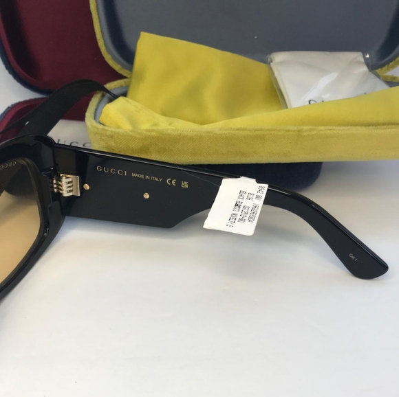 New 💯 Original Gucci Yellow Square Unisex Sunglasses GG1251S 001 - Picture 16 of 17